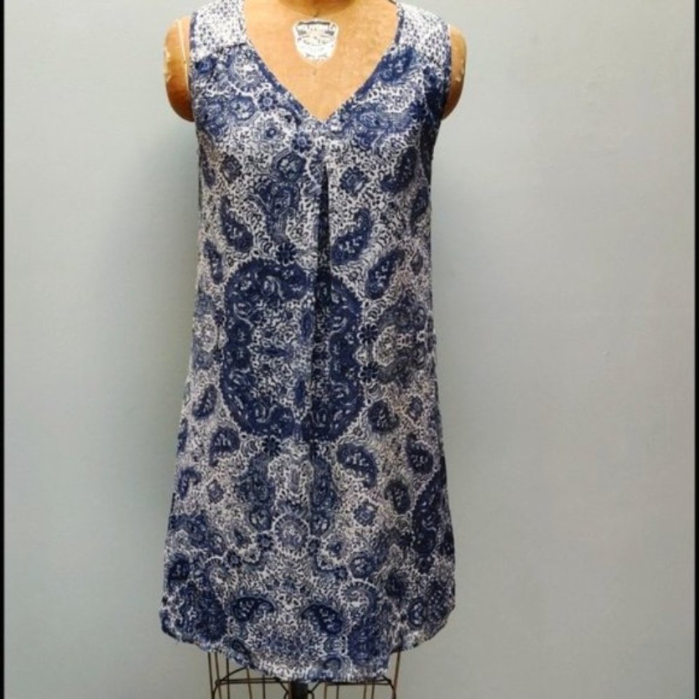 Rose & Olive Blue Paisley Dress/Smocked Back